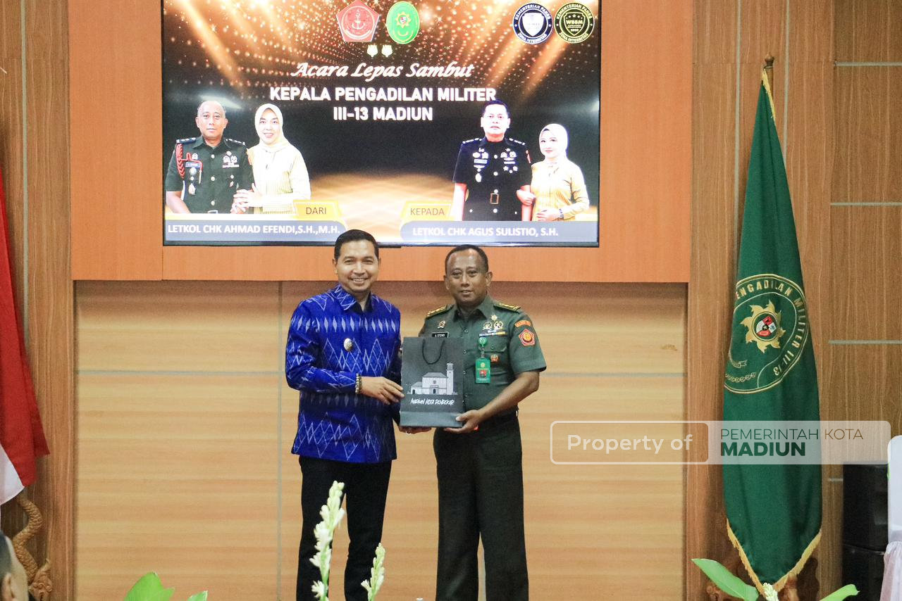 Sertijab Kepala Pengadilan Militer III-13 Madiun, Letkol CHK Ahmad Efendi Digantikan Letkol CHK Agus Sulistio